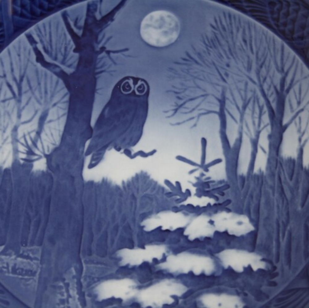 Vintage Royal Copenhagen Winter Twilight Decorative Wall Plate Wall Decor Owl
